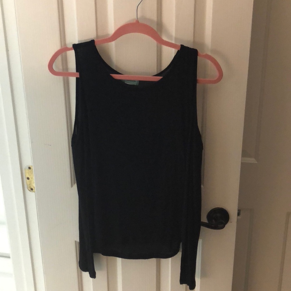Black Long sleeve with shoulder cutouts